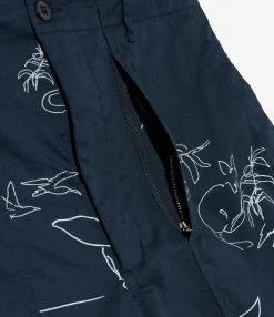 Fatigue Short - Navy Animal Print 6.5oz Flat Twill
