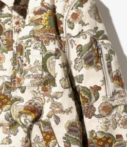 FAZ Jacket - Beige - 8W Corduroy / Botanical Printed