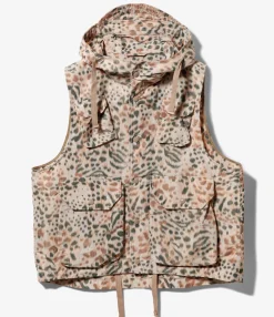 Field Vest - Brown Polyester Leopard Print