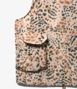 Field Vest - Brown Polyester Leopard Print