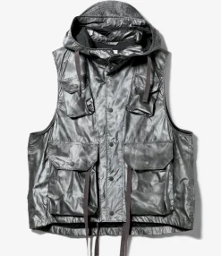 Field Vest - Silver Nylon Shadow Print