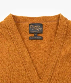 Fisherman Shetland Cardigan - Orange