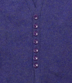 Fisherman Shetland Cardigan - Violet
