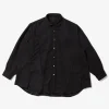 Flared Shirt - Black Polyester Lt. Weight Fake Suede