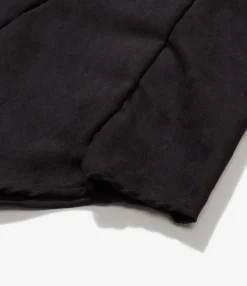 Flared Shirt - Black Polyester Lt. Weight Fake Suede