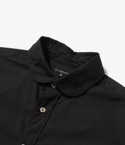 Flared Shirt - Black 100's 2Ply Cotton Broadcloth