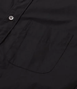 Flared Shirt - Black 100's 2Ply Cotton Broadcloth