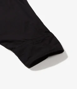 Flared Shirt - Black 100's 2Ply Cotton Broadcloth