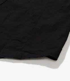 Flared Shirt - Black 100's 2Ply Cotton Broadcloth