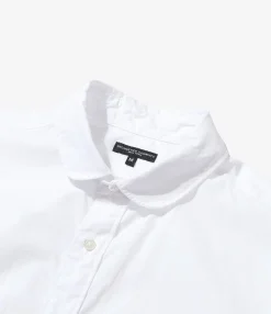 Flared Shirt - White 100's 2Ply Broadcloth