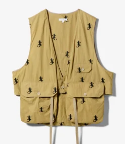 Fowl Vest - Khaki Gecko Embroidery