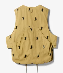 Fowl Vest - Khaki Gecko Embroidery