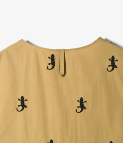 Fowl Vest - Khaki Gecko Embroidery