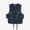 Fowl Vest - Navy Animal Print 6.5oz Flat Twill