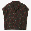 French Sleeve Blouse - Charcoal - R/W Tulip Jacquard`