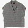 French Sleeve Blouse - Grey - Fine Pattern Jacquard