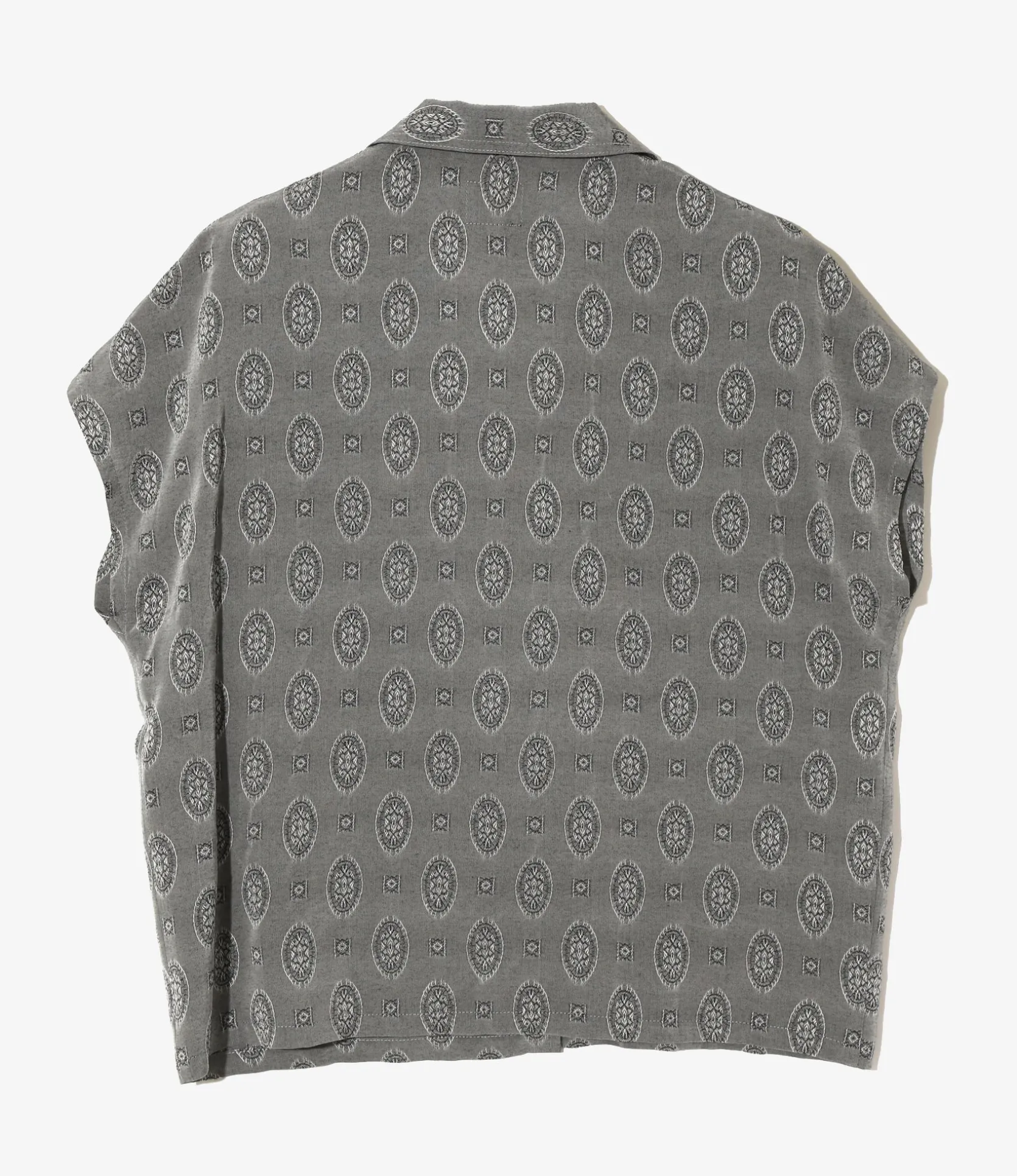 French Sleeve Blouse - Grey - Fine Pattern Jacquard