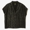 French Sleeve Cowboy Blouse - Black - Bright Foulard