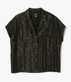 French Sleeve Cowboy Blouse - Black - Bright Foulard
