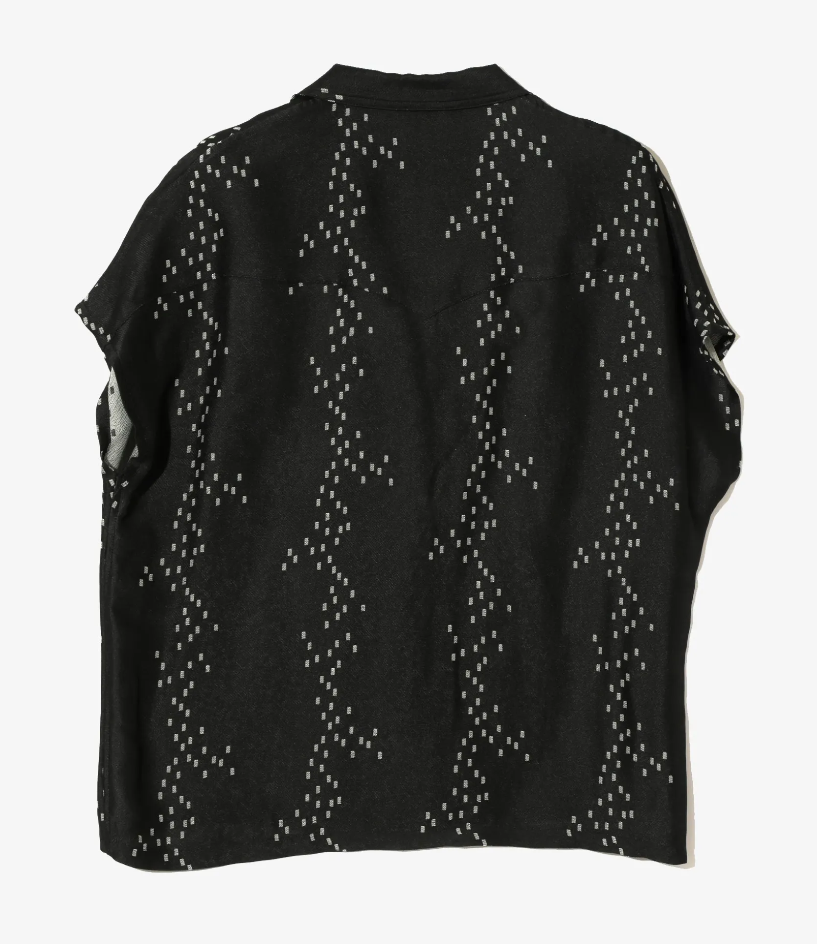 French Sleeve Cowboy Blouse - Off White- R/AC Square Dot Jacquard