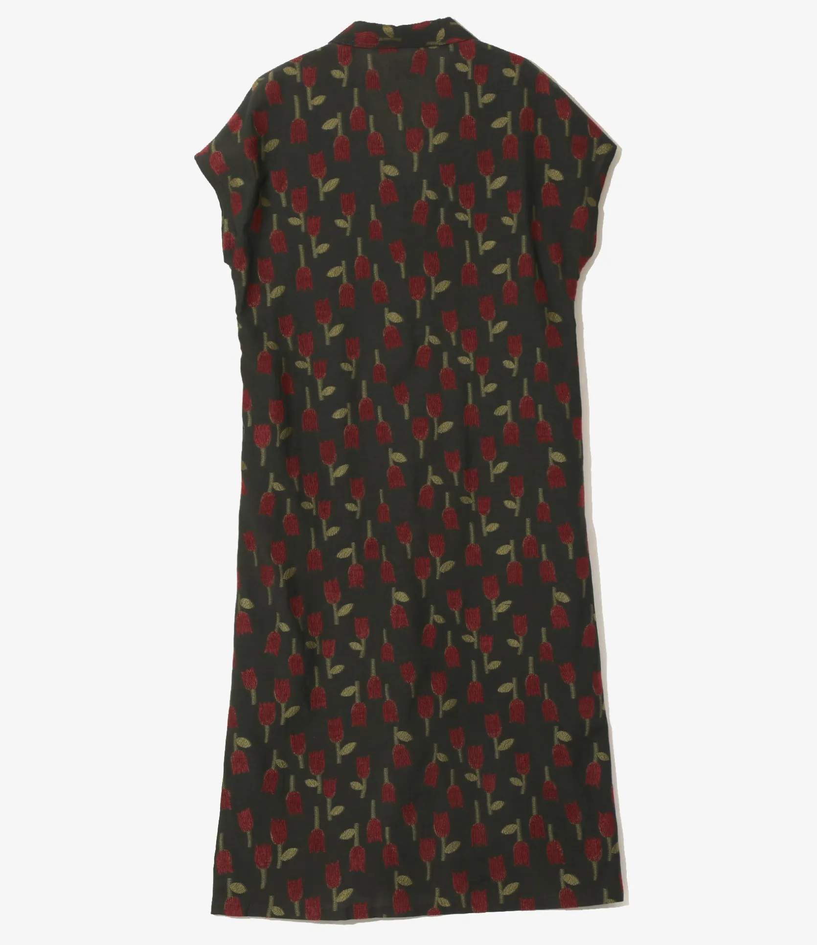 French Sleeve Dress - Charcoal - R/W Tulip Jacquard