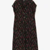 French Sleeve Dress - Dk. Navy - R/W Tulip Jacquard