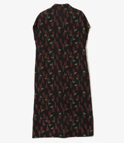 French Sleeve Dress - Dk. Navy - R/W Tulip Jacquard