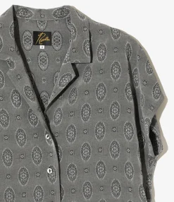 French Sleeve Dress - Grey - Fine Pattern Jacquard