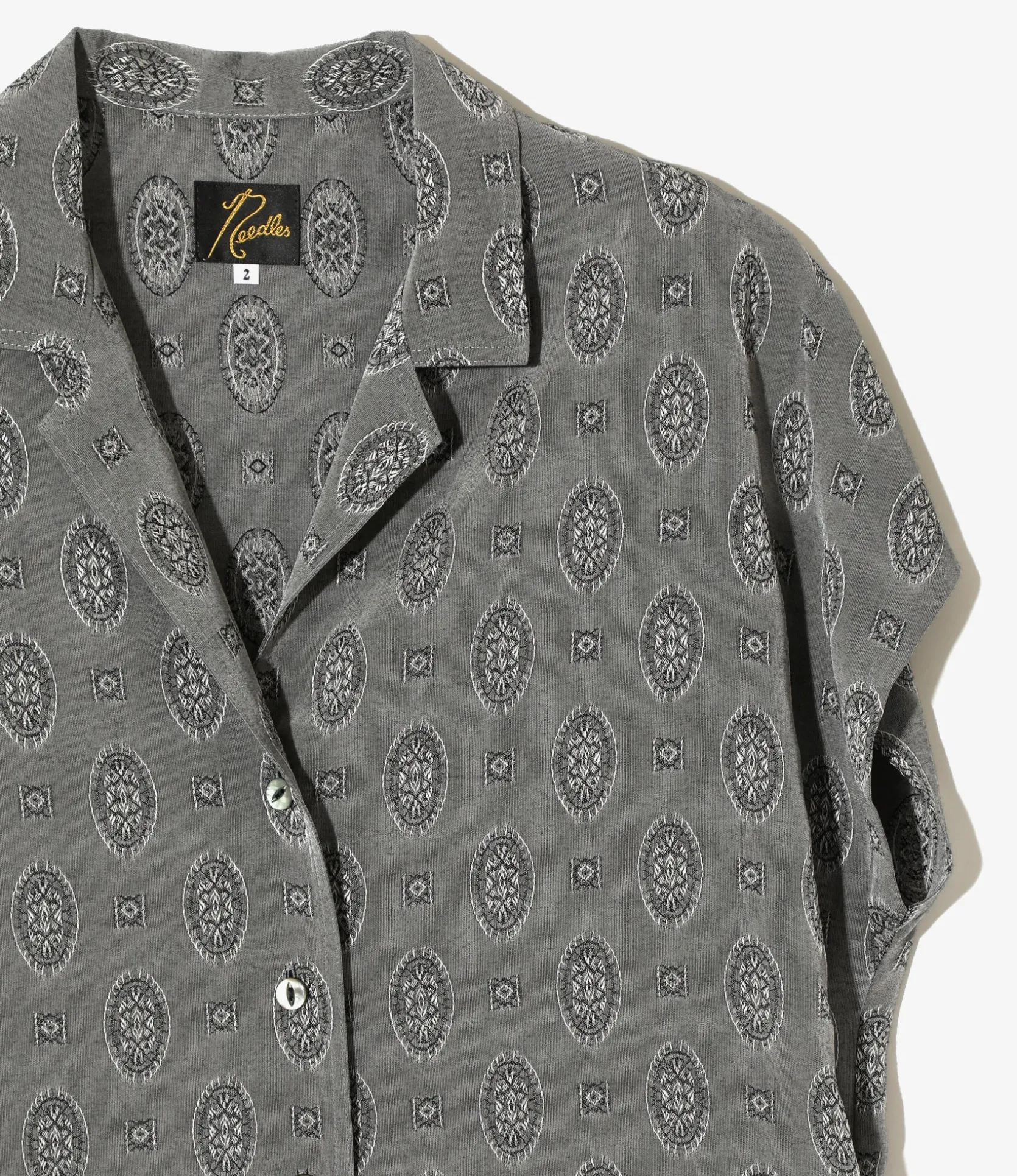 French Sleeve Dress - Grey - Fine Pattern Jacquard