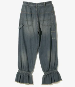 Frill Painter Pants - Indigo - Denim