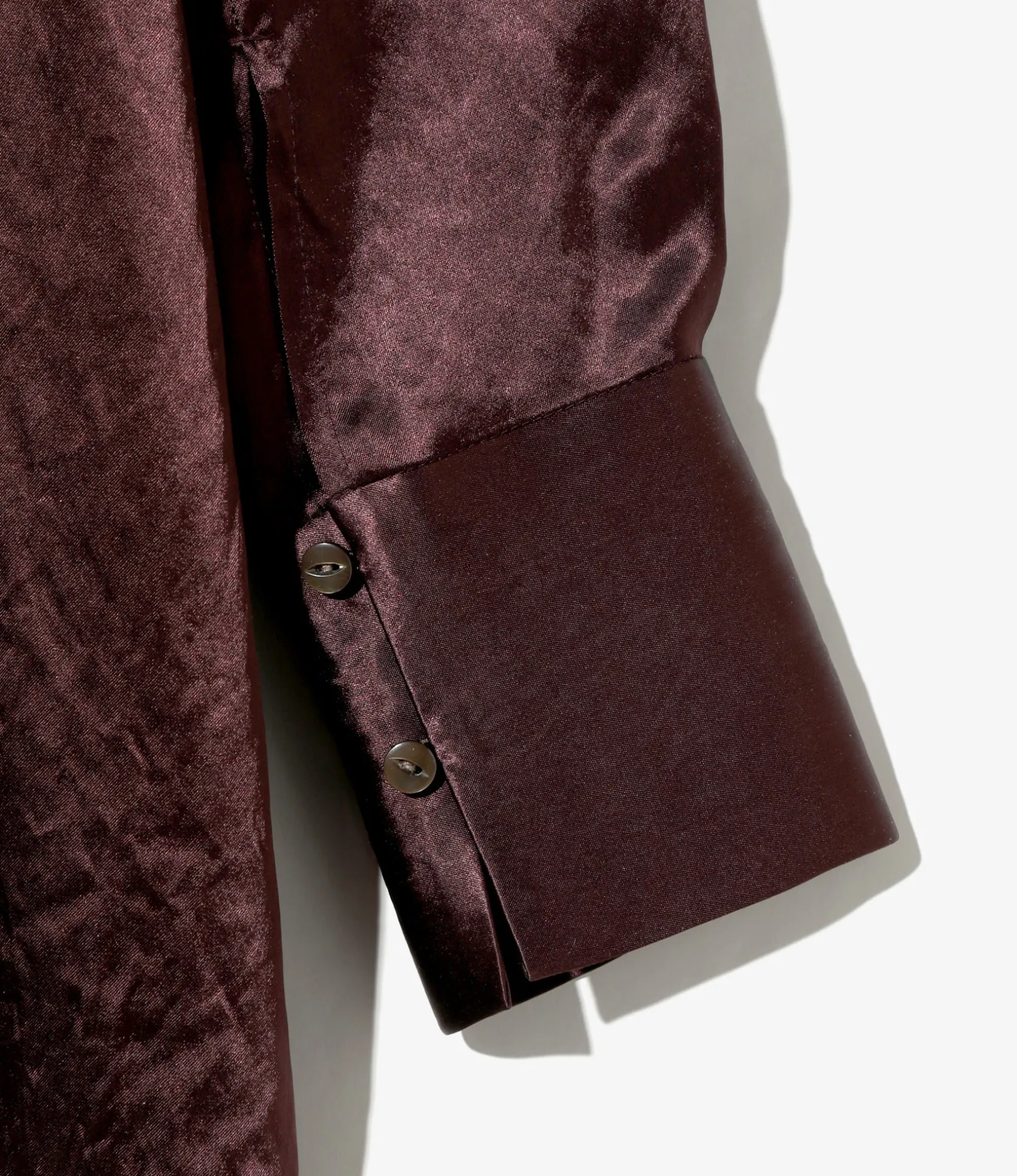 Frill Yoke Blouse - Bordeaux - Acetate Sateen