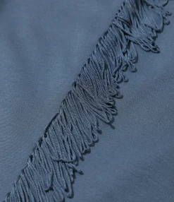 Fringe Boot-Cut Track Pant - Slate Blue - Rayon Jersey