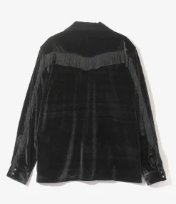 Fringe One-Up Shirt - Black - TA/PE Velour