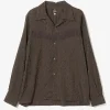 Fringe Shirt - Dk.Brown - R/C Leopard Jacquard