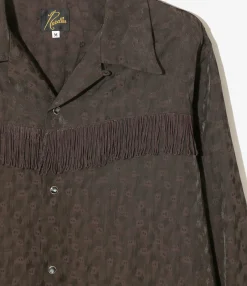Fringe Shirt - Dk.Brown - R/C Leopard Jacquard