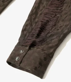 Fringe Shirt - Dk.Brown - R/C Leopard Jacquard