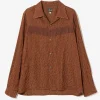 Fringe Shirt - Rust - R/C Leopard Jacquard