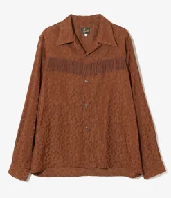 Fringe Shirt - Rust - R/C Leopard Jacquard