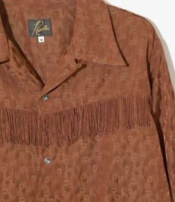 Fringe Shirt - Rust - R/C Leopard Jacquard