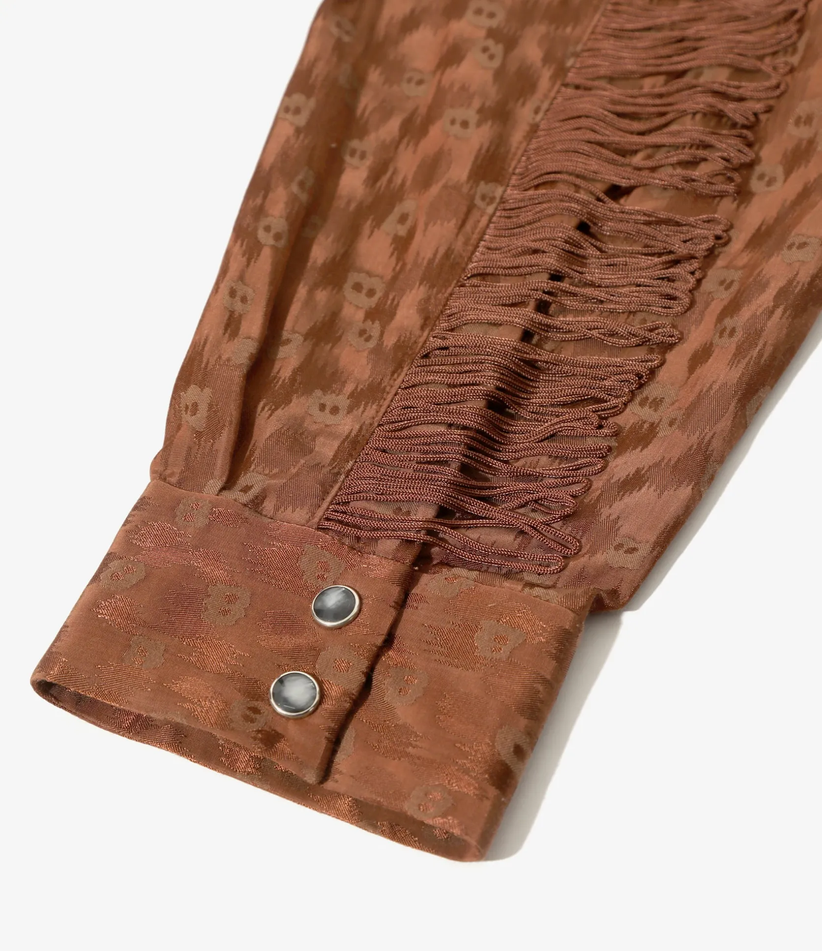 Fringe Shirt - Rust - R/C Leopard Jacquard