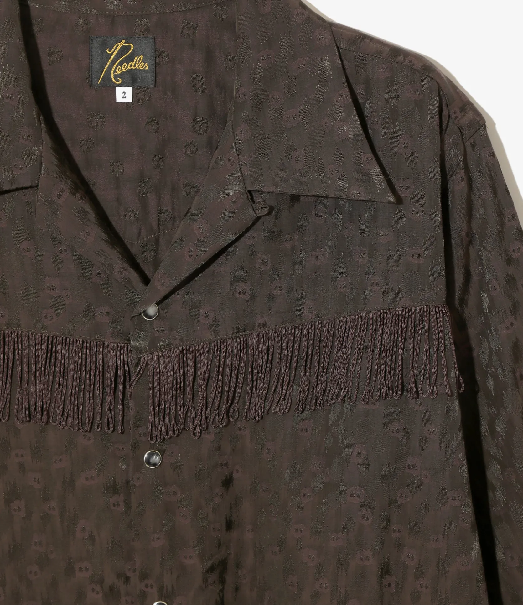 Fringe Shirt Dress - Dk.Brown - R/C Leopard Jacquard