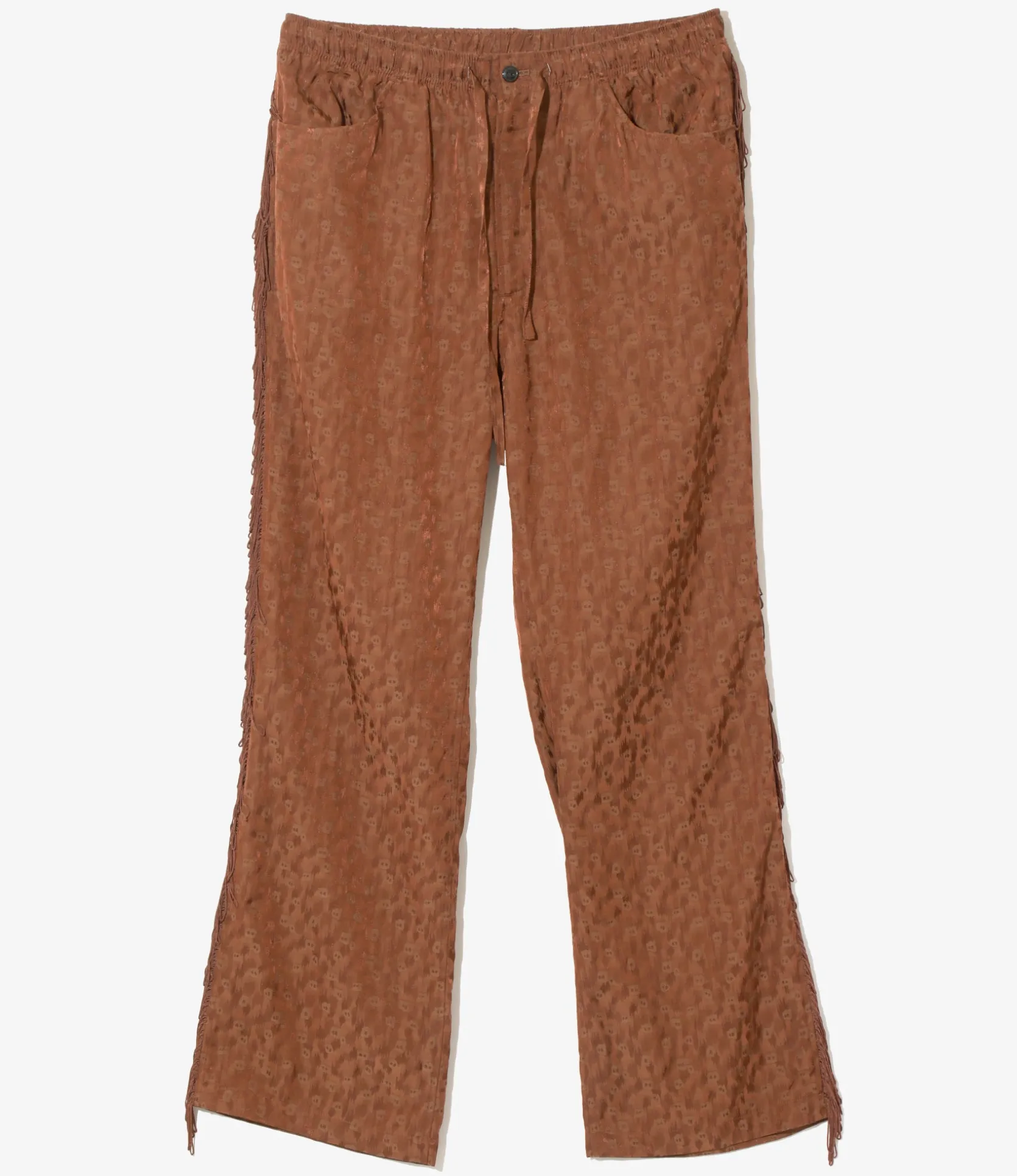 Fringe String Pant - Rust - R/C Leopard Jacquard