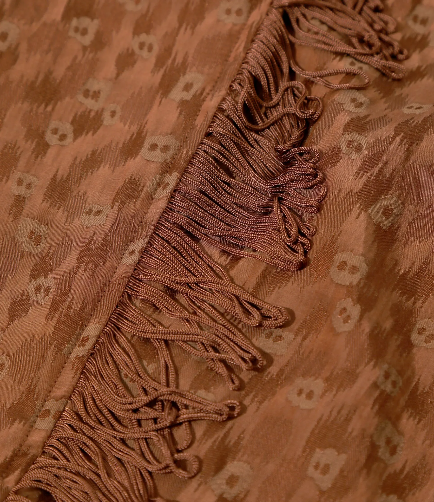 Fringe String Pant - Rust - R/C Leopard Jacquard