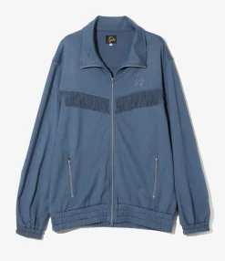 Fringe Track Jacket - Slate Blue - Rayon Jersey