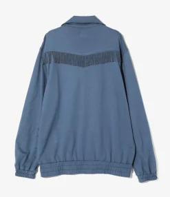 Fringe Track Jacket - Slate Blue - Rayon Jersey