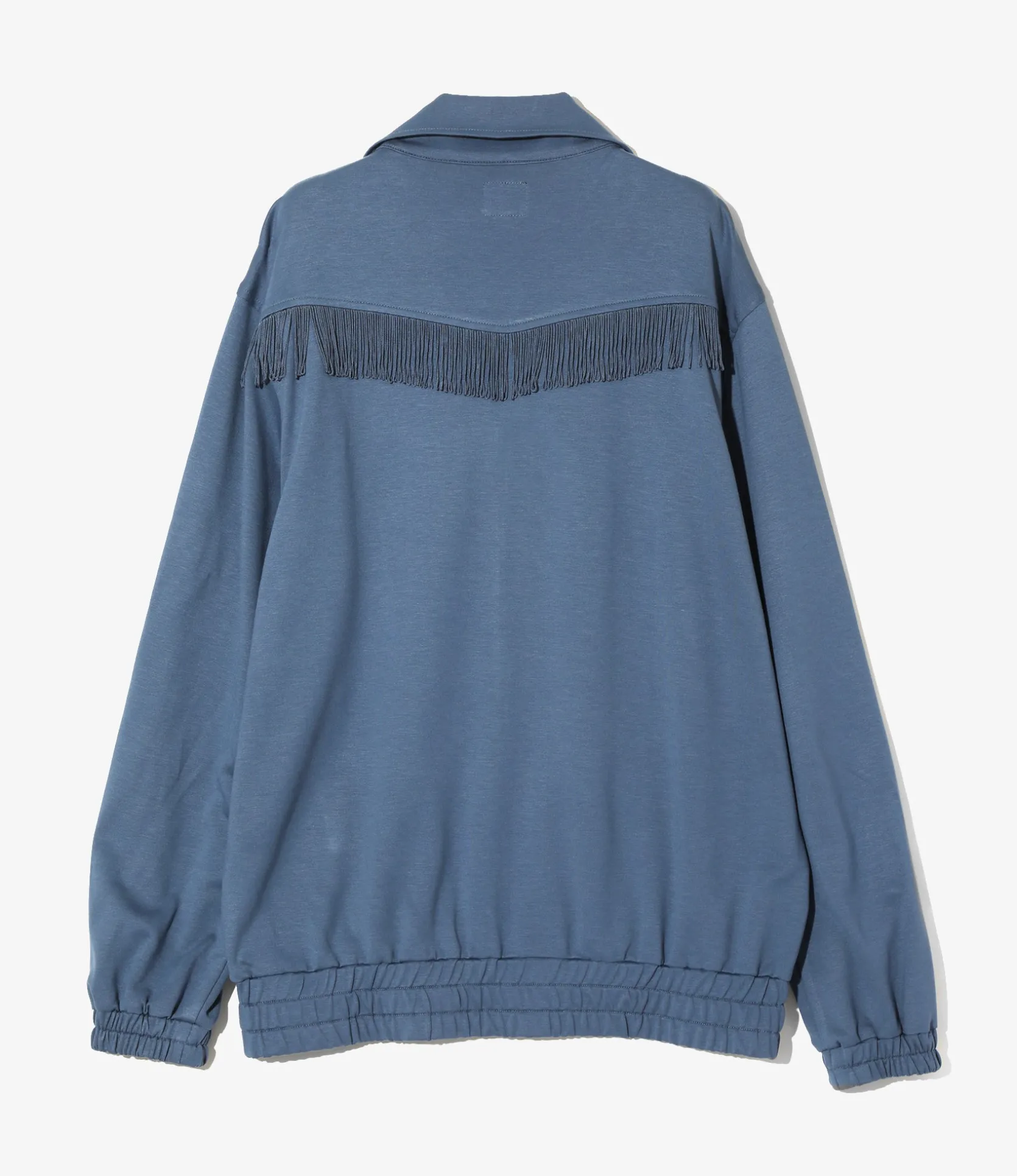 Fringe Track Jacket - Slate Blue - Rayon Jersey