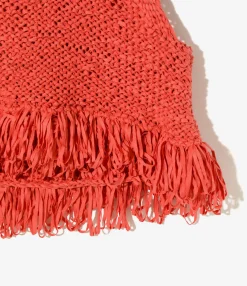 Fringe Vest - Orange - Ribbon Yarn