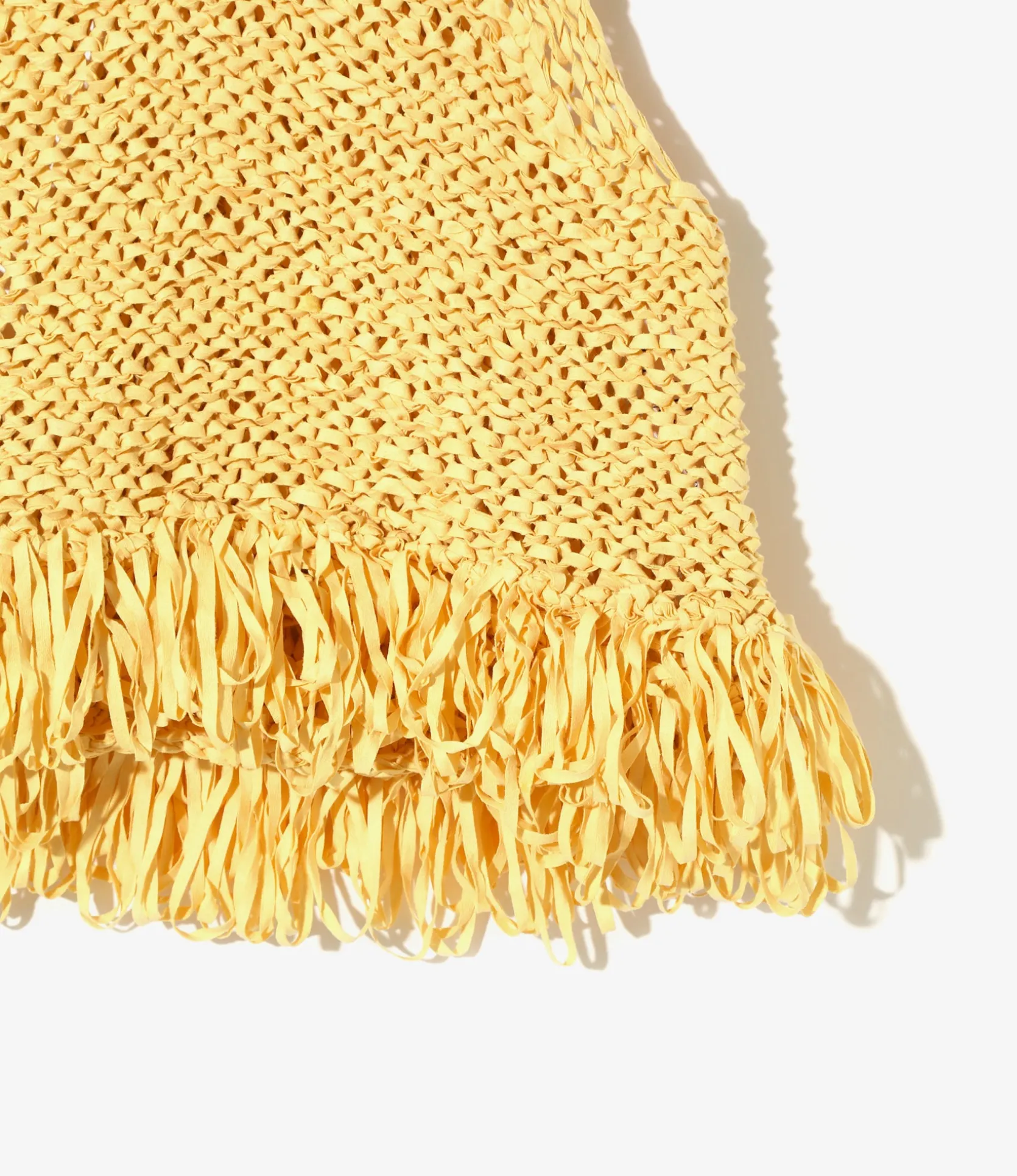 Fringe Vest - Yellow - Ribbon Yarn
