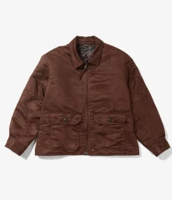 G8 Jacket - Brown Polyester Fake Suede