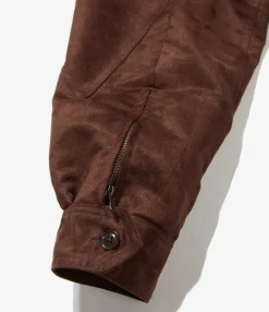 G8 Jacket - Brown Polyester Fake Suede